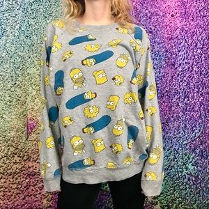 The Simpsons Bart Simpson Printed Crew Sweatshirt
